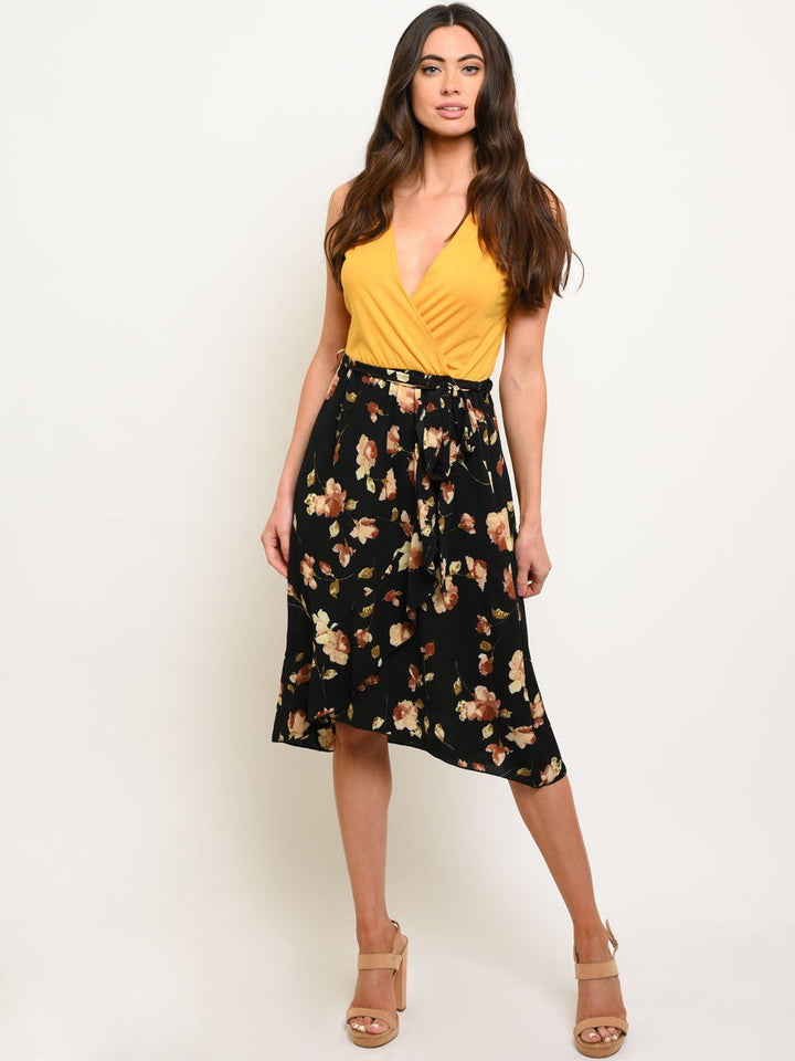 WOMEN'S FLORAL KOSHIBO MIDI DRESS