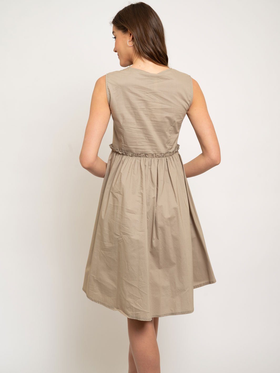 WOMEN'S BUTTON DOWN SHORT RUFFLE DRESS