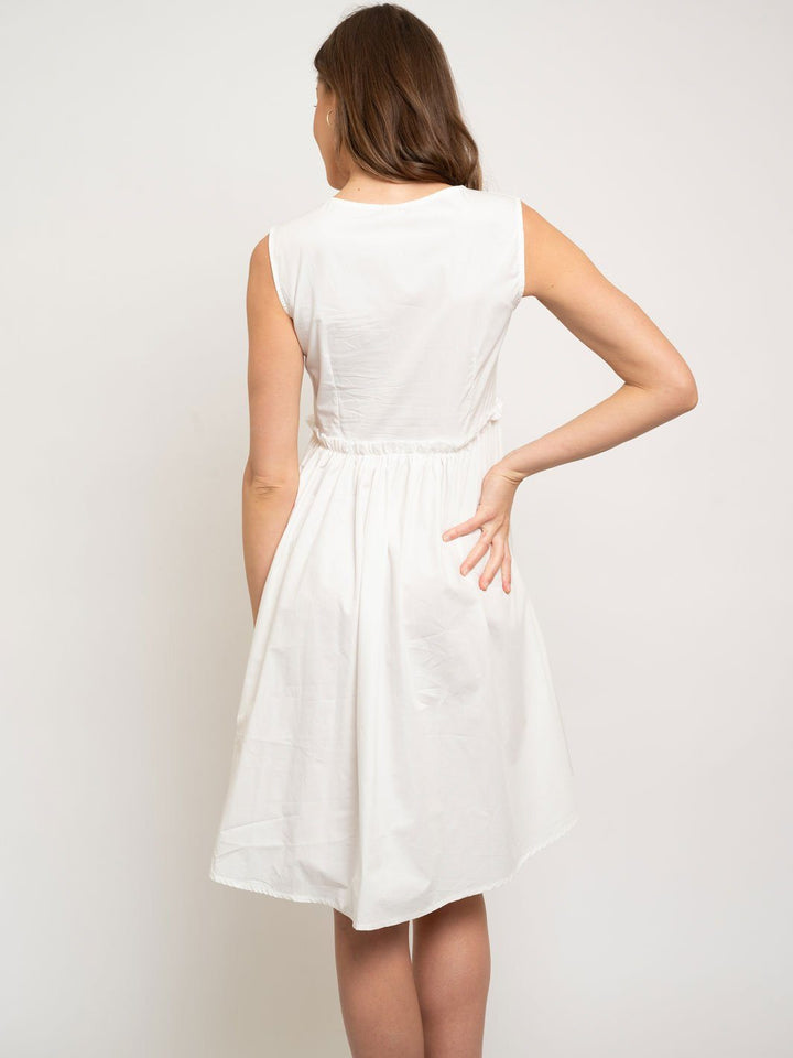 WOMEN'S BUTTON DOWN SHORT RUFFLE DRESS