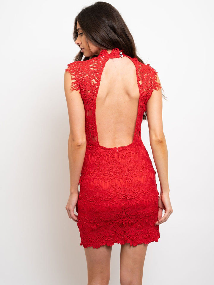 WOMEN'S OPEN BACK LACE DRESS