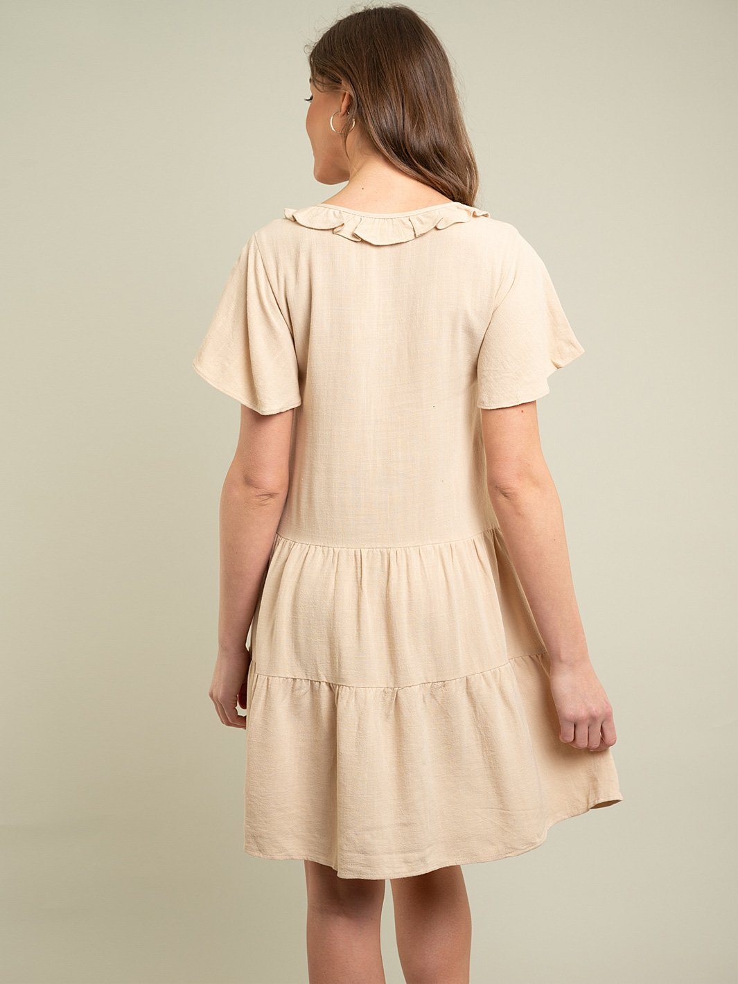 WOMEN'S TIE FRONT MINI DRESS