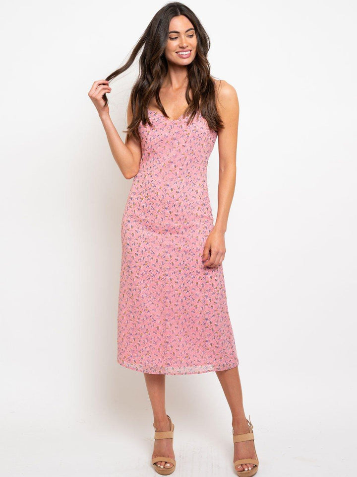 WOMEN'S FLORAL SLEEVELESS MIDI DRESS