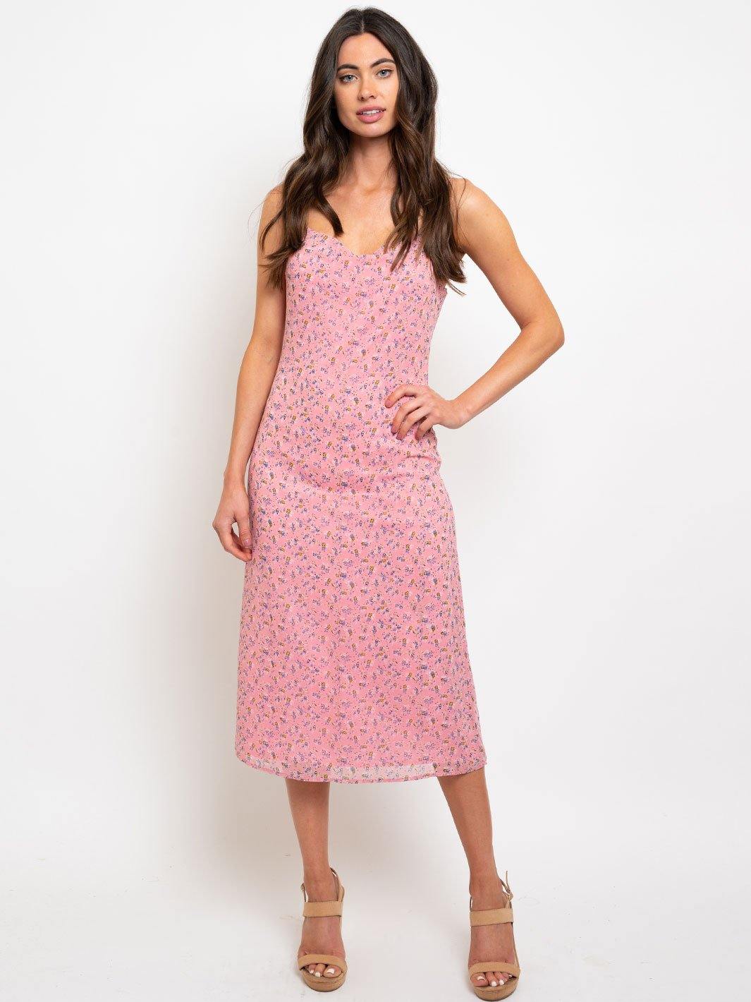 WOMEN'S FLORAL SLEEVELESS MIDI DRESS