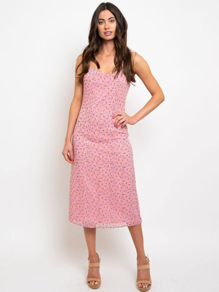 WOMEN'S FLORAL SLEEVELESS MIDI DRESS