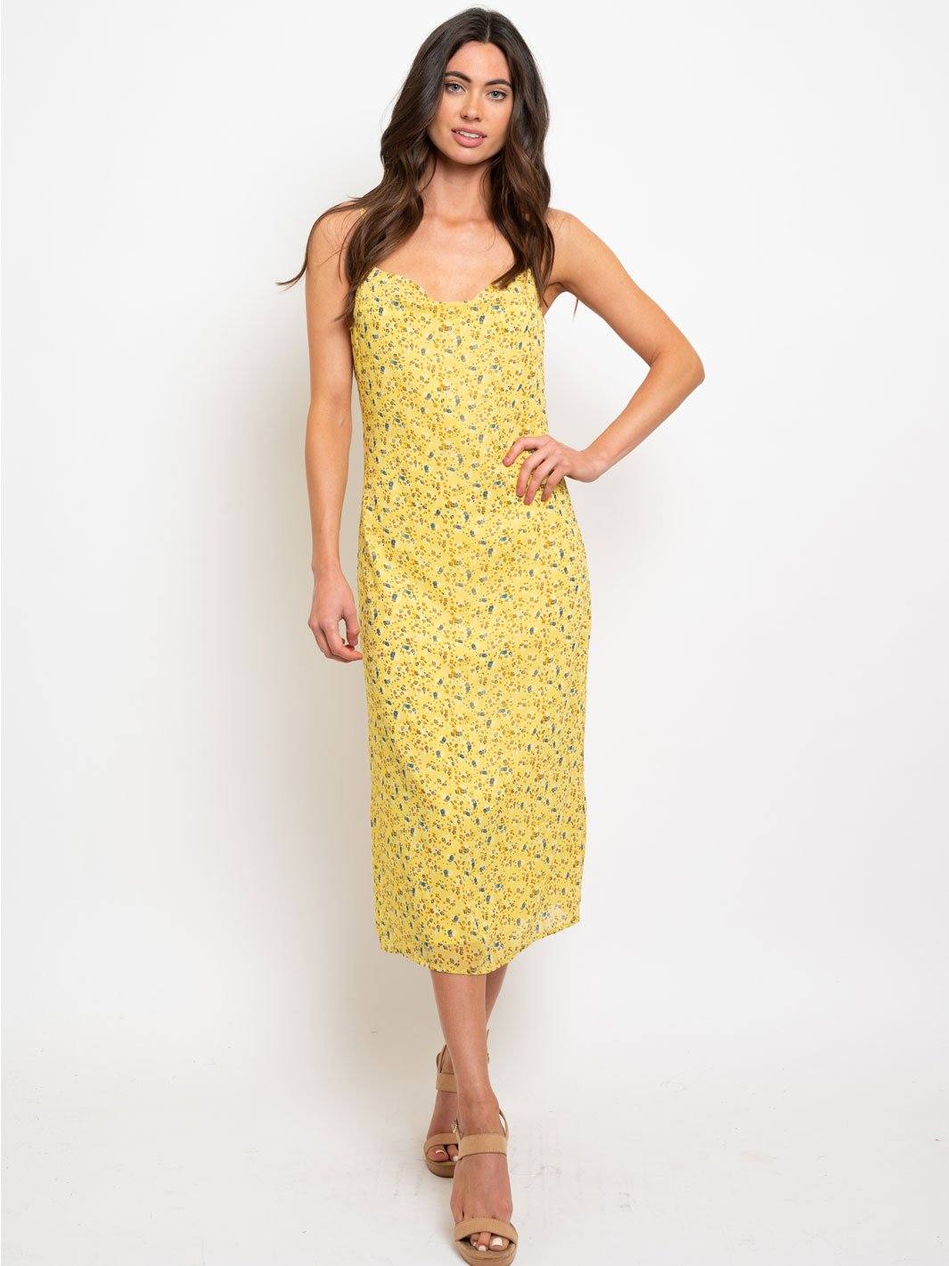 WOMEN'S FLORAL SLEEVELESS MIDI DRESS