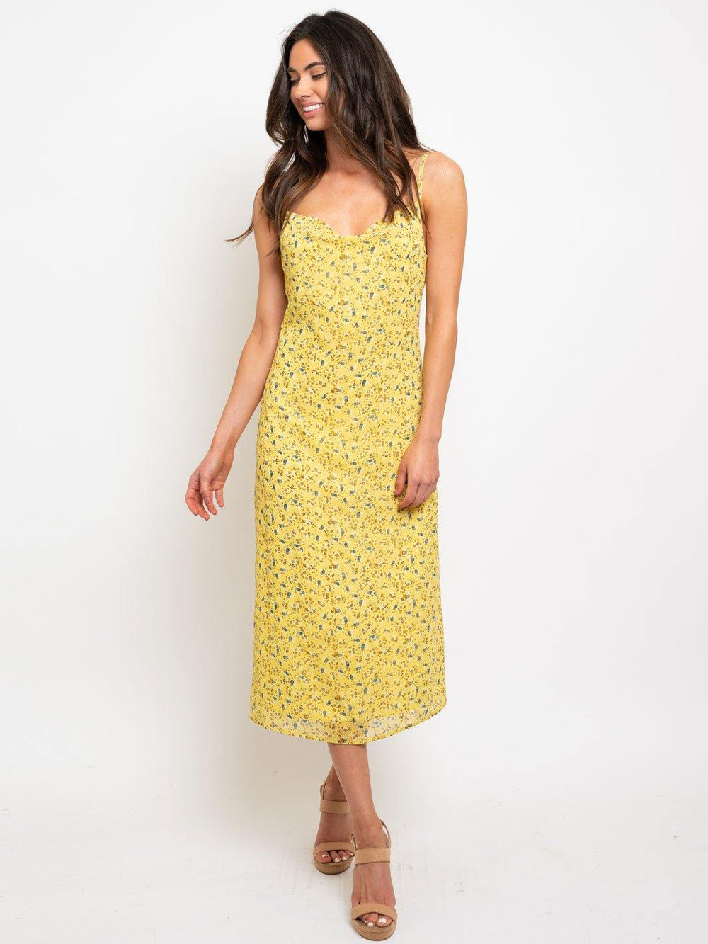 WOMEN'S FLORAL SLEEVELESS MIDI DRESS