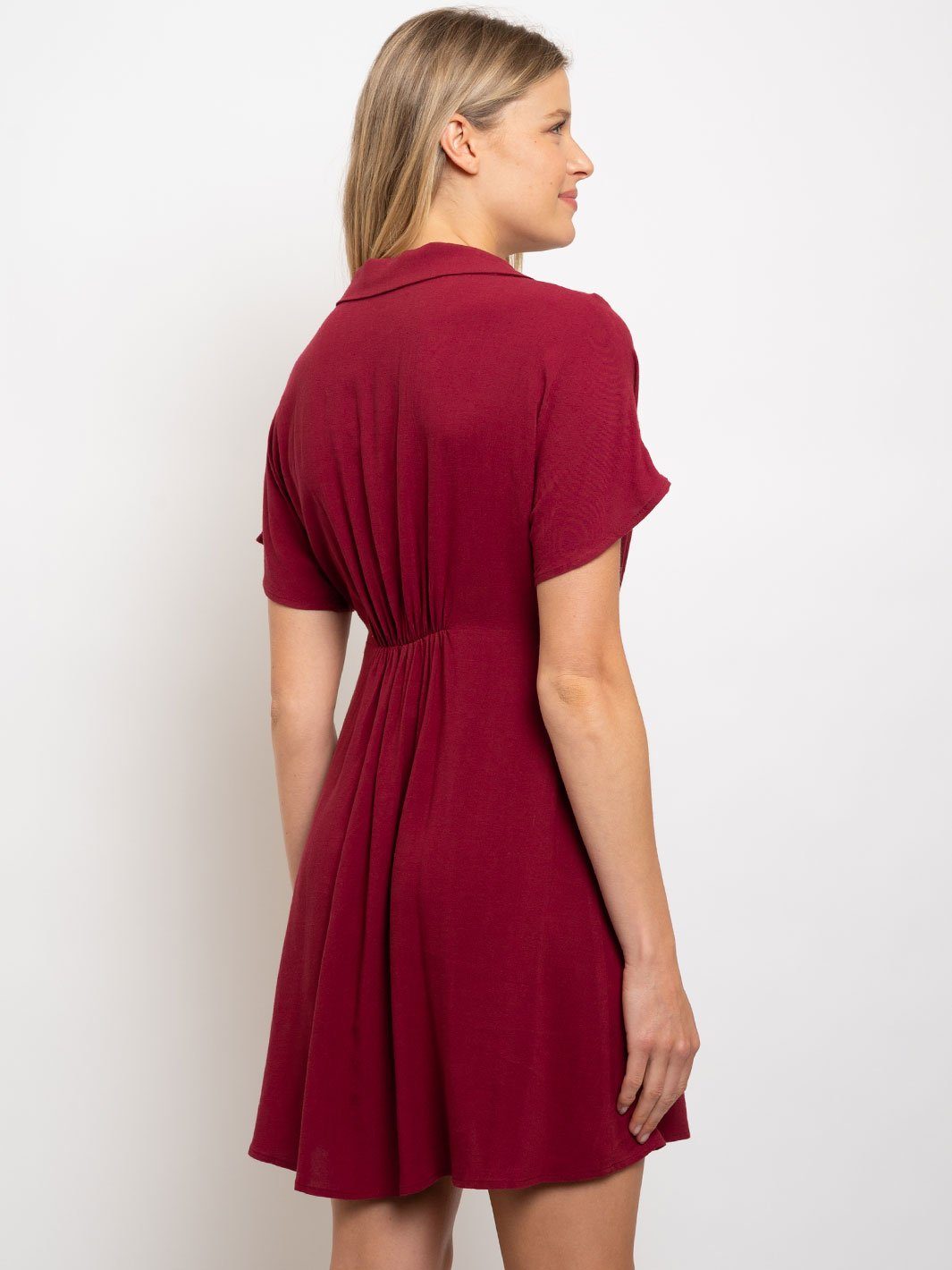 WOMEN'S BUTTON UP COLLARED MINI DRESS