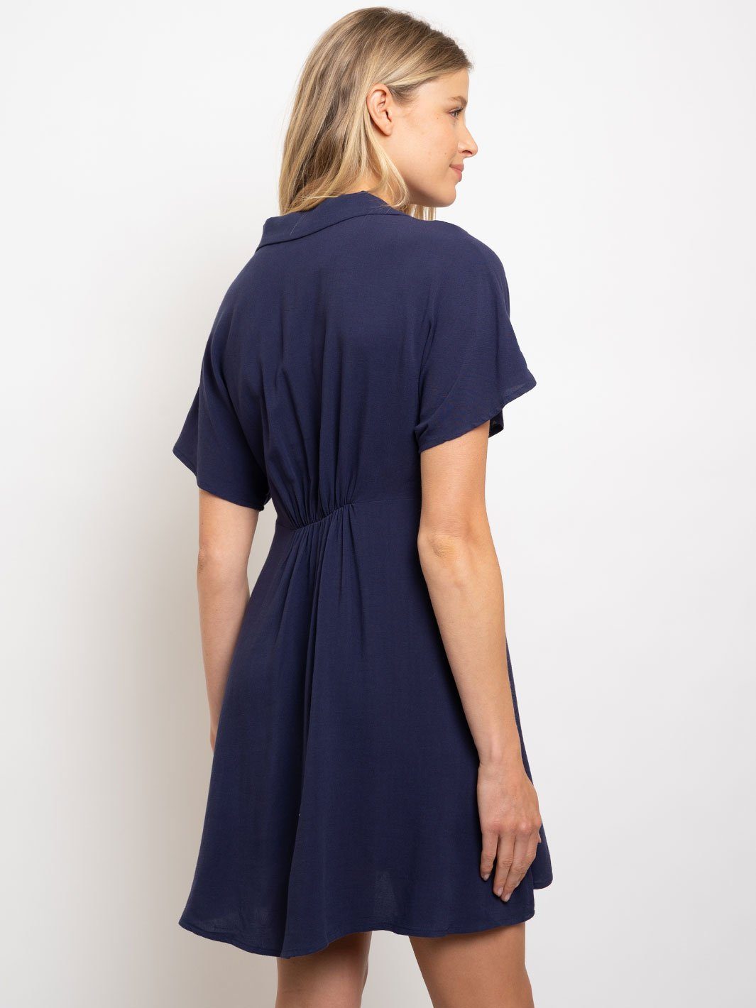 WOMEN'S BUTTON UP COLLARED MINI DRESS