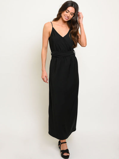 WOMEN'S BLACK SLEEVELESS MAXI DRESS