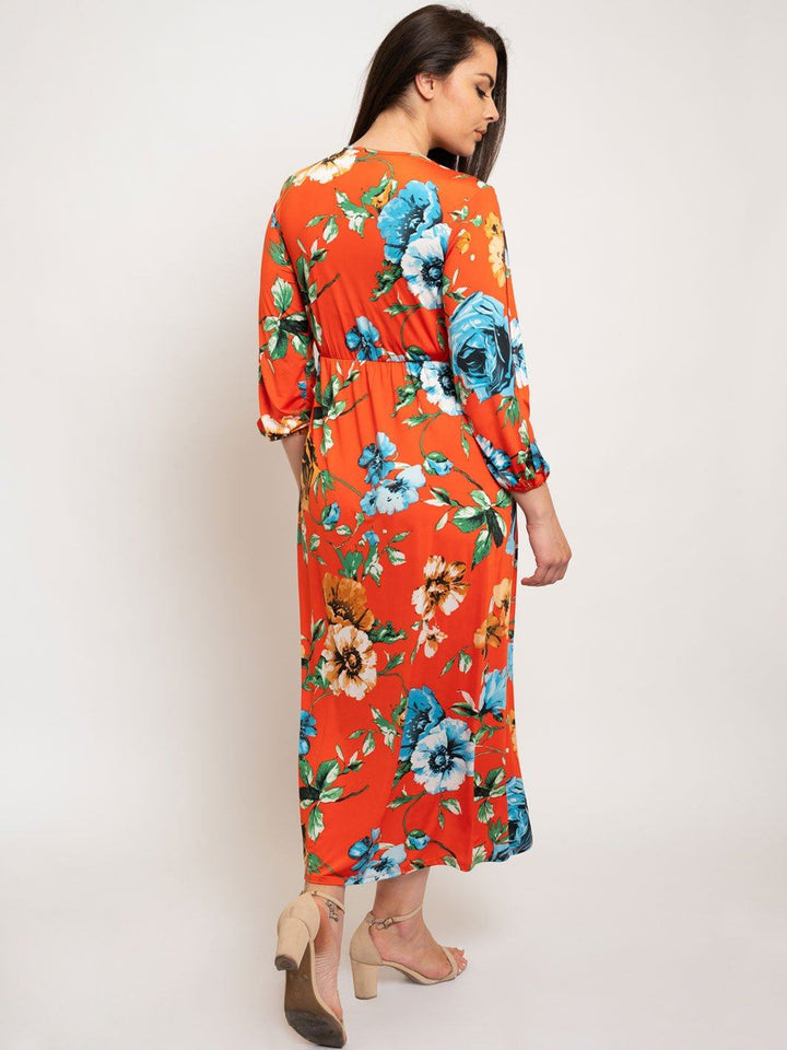 PLUS SIZE FLORAL MAXI DRESS