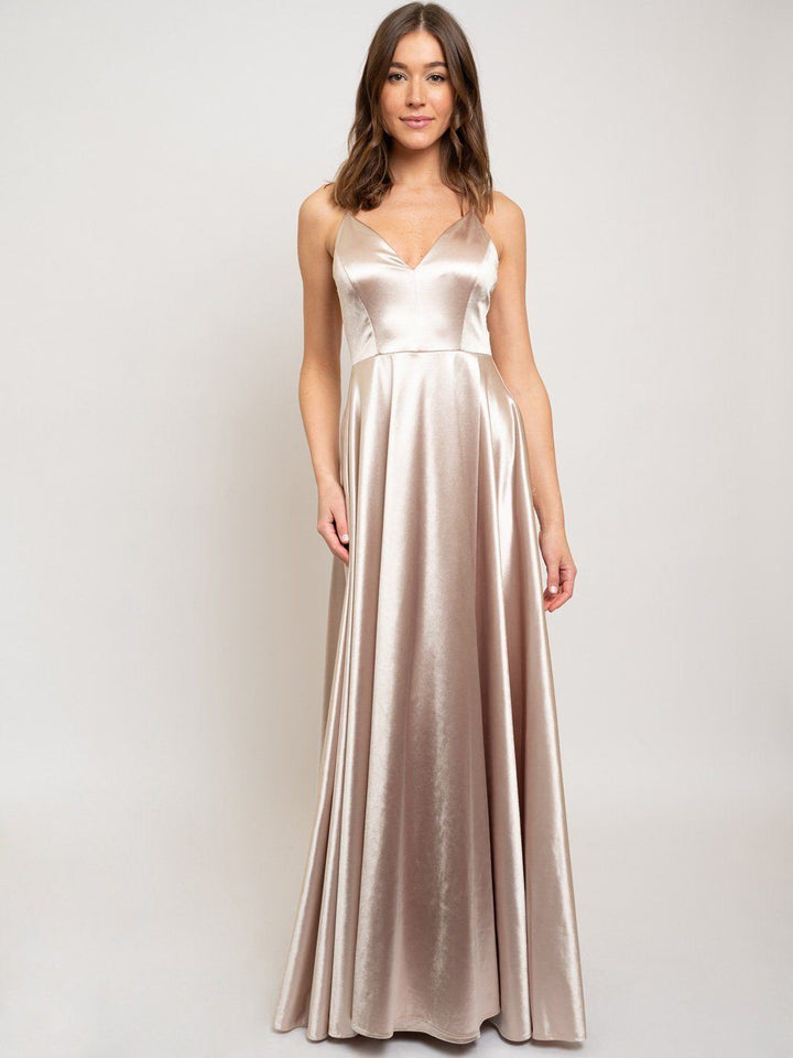 WOMEN'S CROSS BACK GOWN DRESS