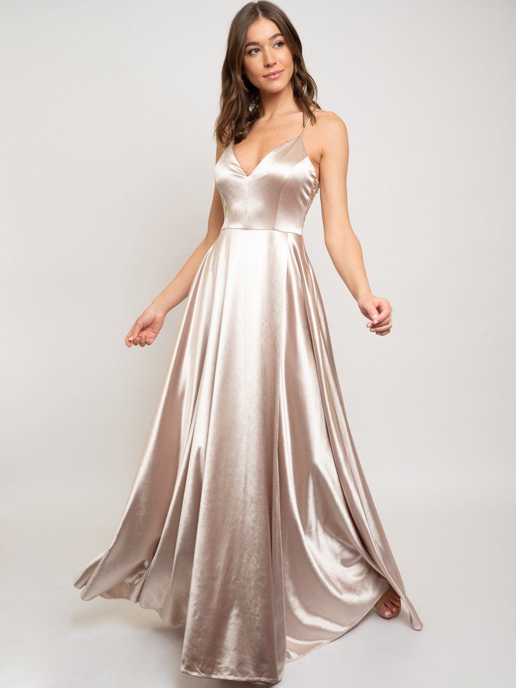 WOMEN'S CROSS BACK GOWN DRESS