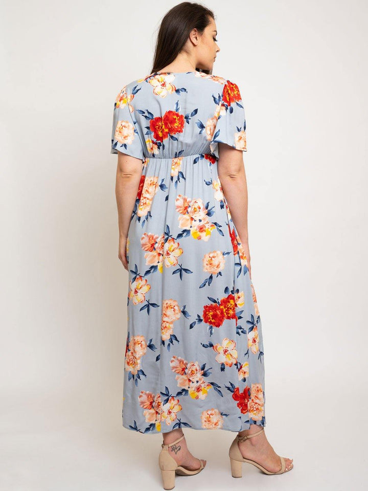 PLUS SIZE FLORAL MAXI DRESS