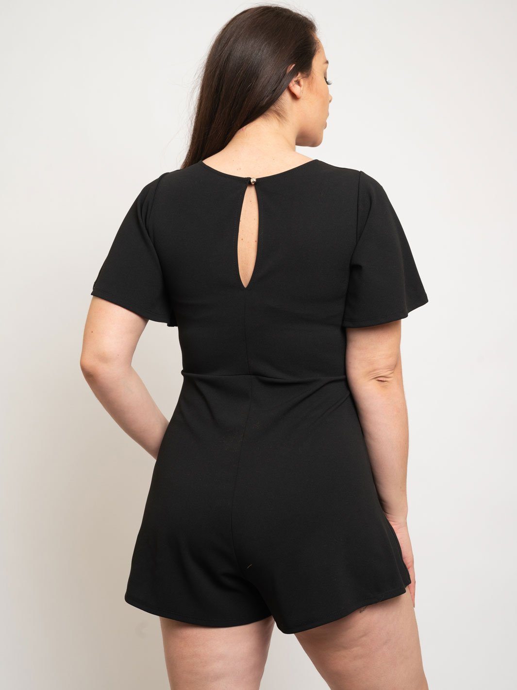 PLUS SIZE FRONT KNOT ROMPER