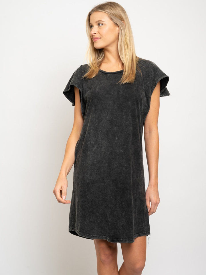 WOMEN'S TUNIC RUFFLE SLEEVE DRESS