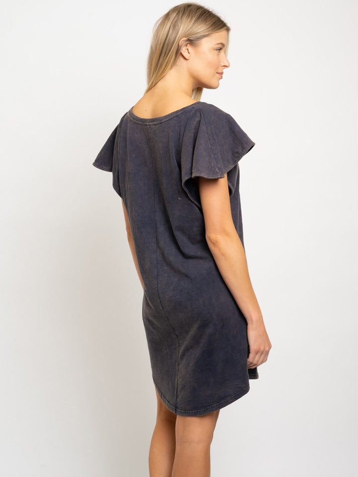 WOMEN'S TUNIC RUFFLE SLEEVE DRESS