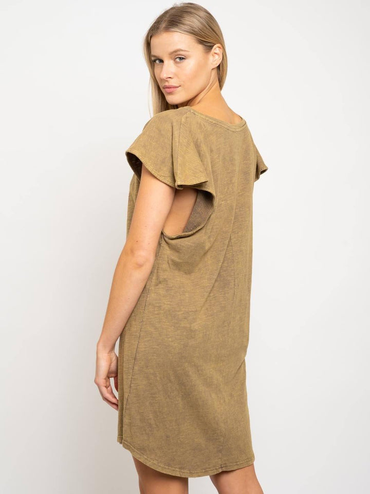 WOMEN'S TUNIC RUFFLE SLEEVE DRESS