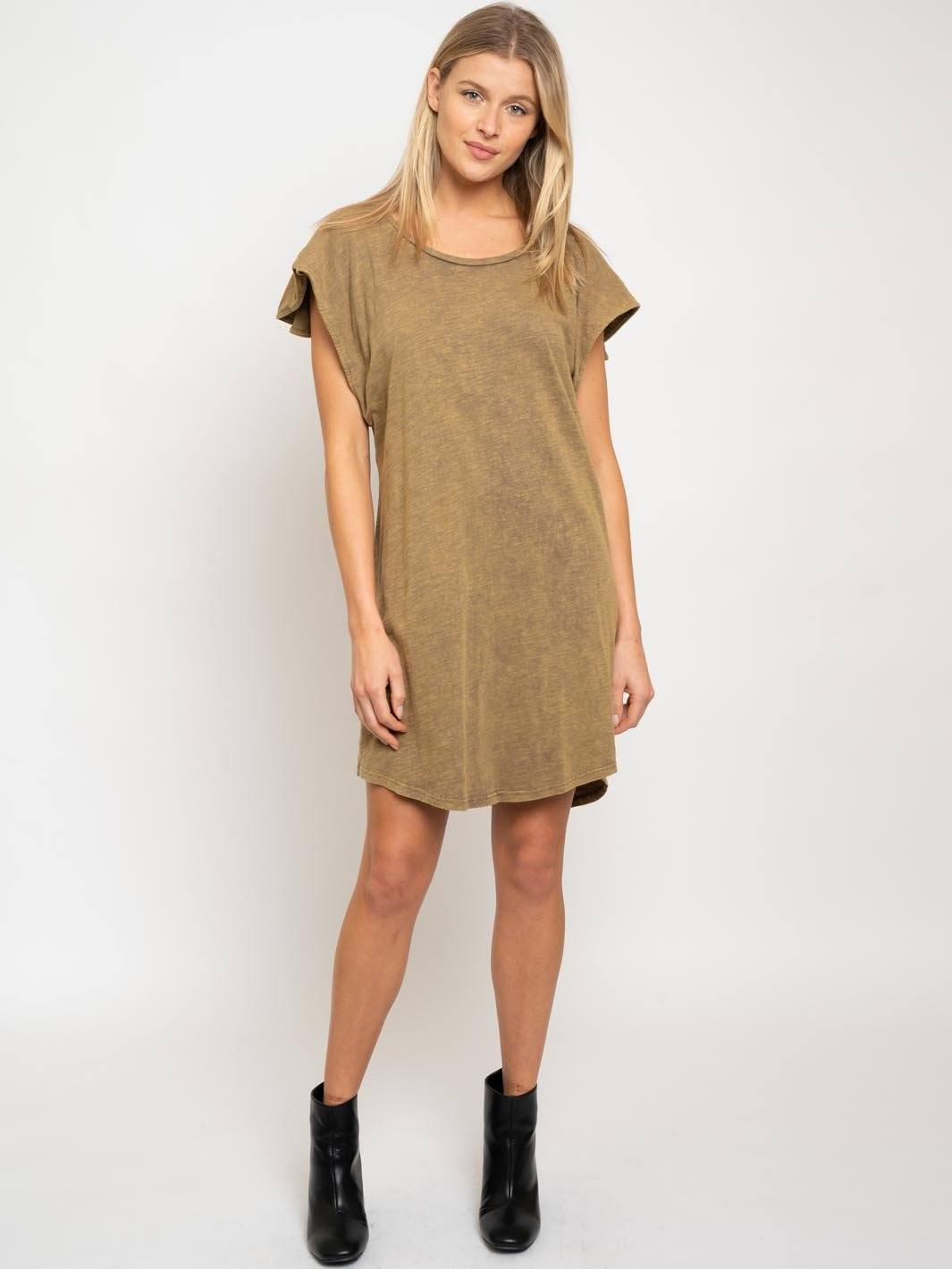 WOMEN'S TUNIC RUFFLE SLEEVE DRESS