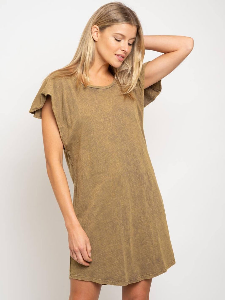 WOMEN'S TUNIC RUFFLE SLEEVE DRESS
