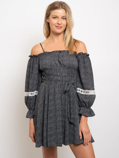 WOMEN'S OFF SHOULDER LONG SLEEVE DRESS