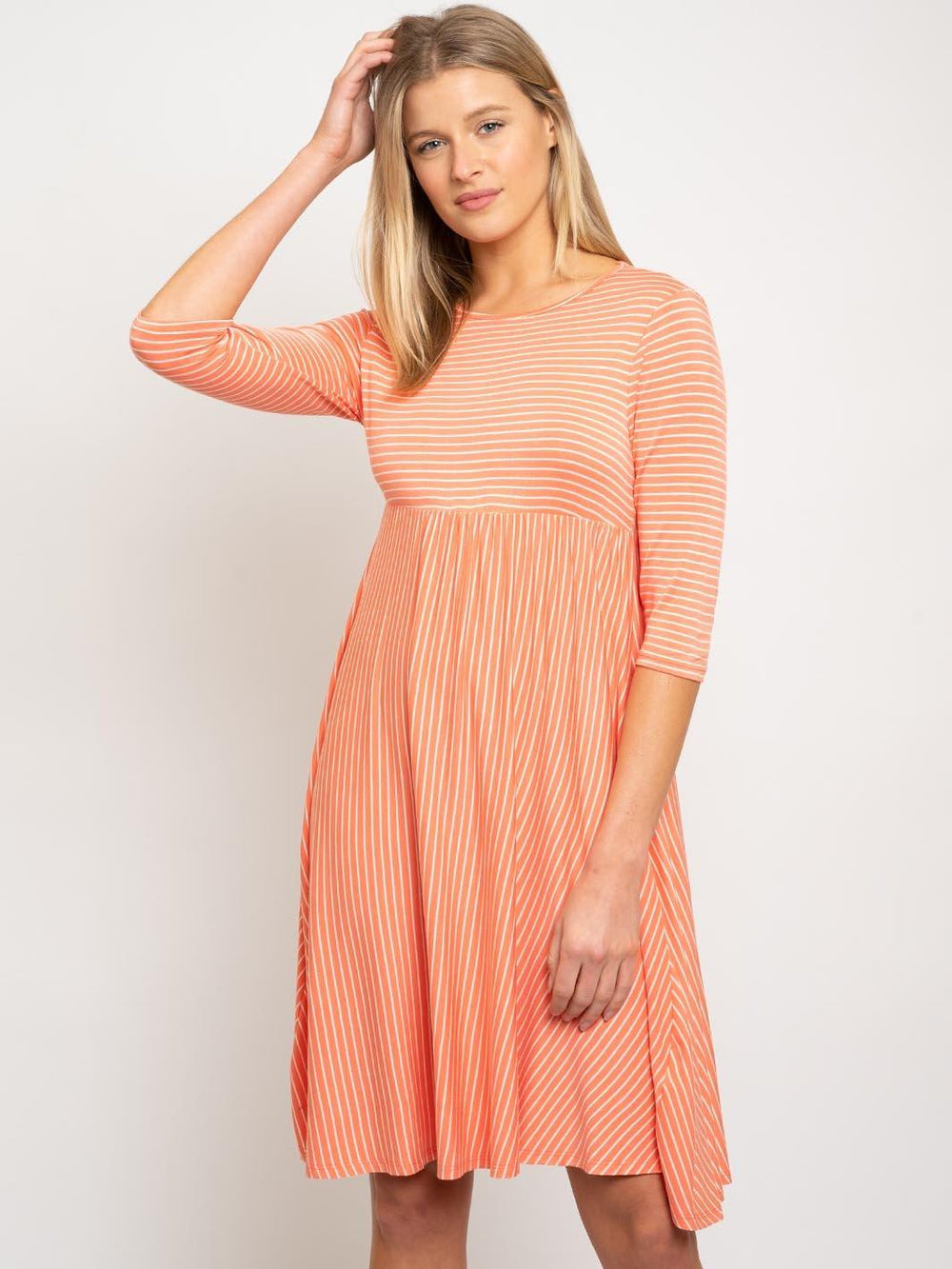 WOMEN'S STRIPES MIDI DRESS