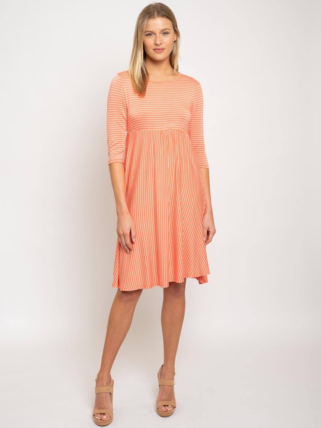 WOMEN'S STRIPES MIDI DRESS