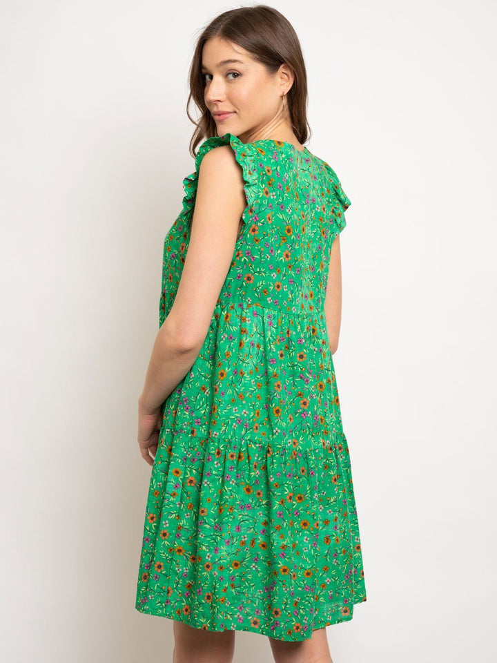 WOMEN'S FLORAL GREEN DRESS
