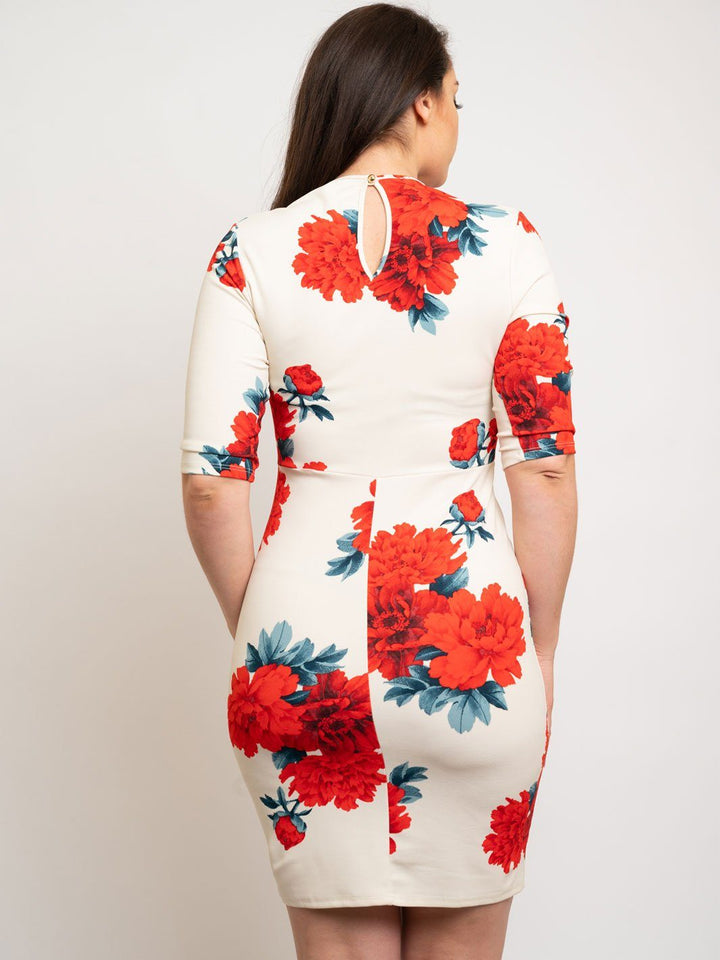PLUS SIZE FLORAL MINI DRESS