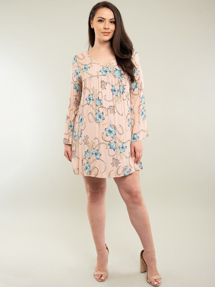 PLUS SIZE FLORAL MINI DRESS