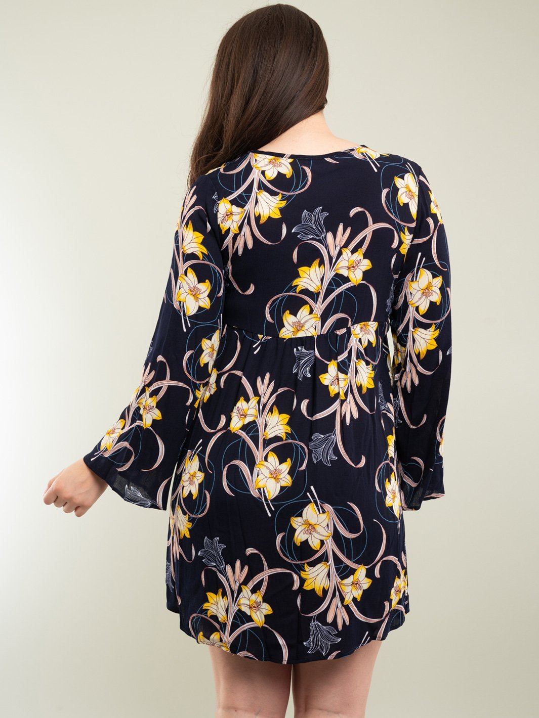 PLUS SIZE FLORAL MINI DRESS