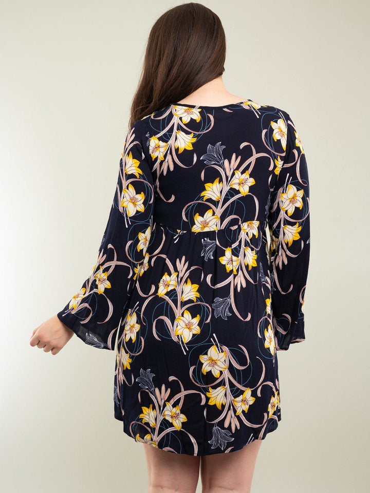 PLUS SIZE FLORAL MINI DRESS
