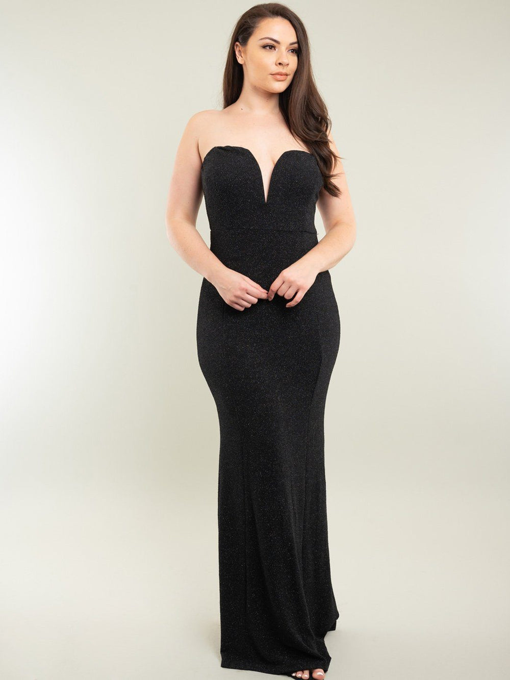 PLUS SIZE STRAPLESS GOWN DRESS