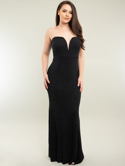PLUS SIZE STRAPLESS GOWN DRESS