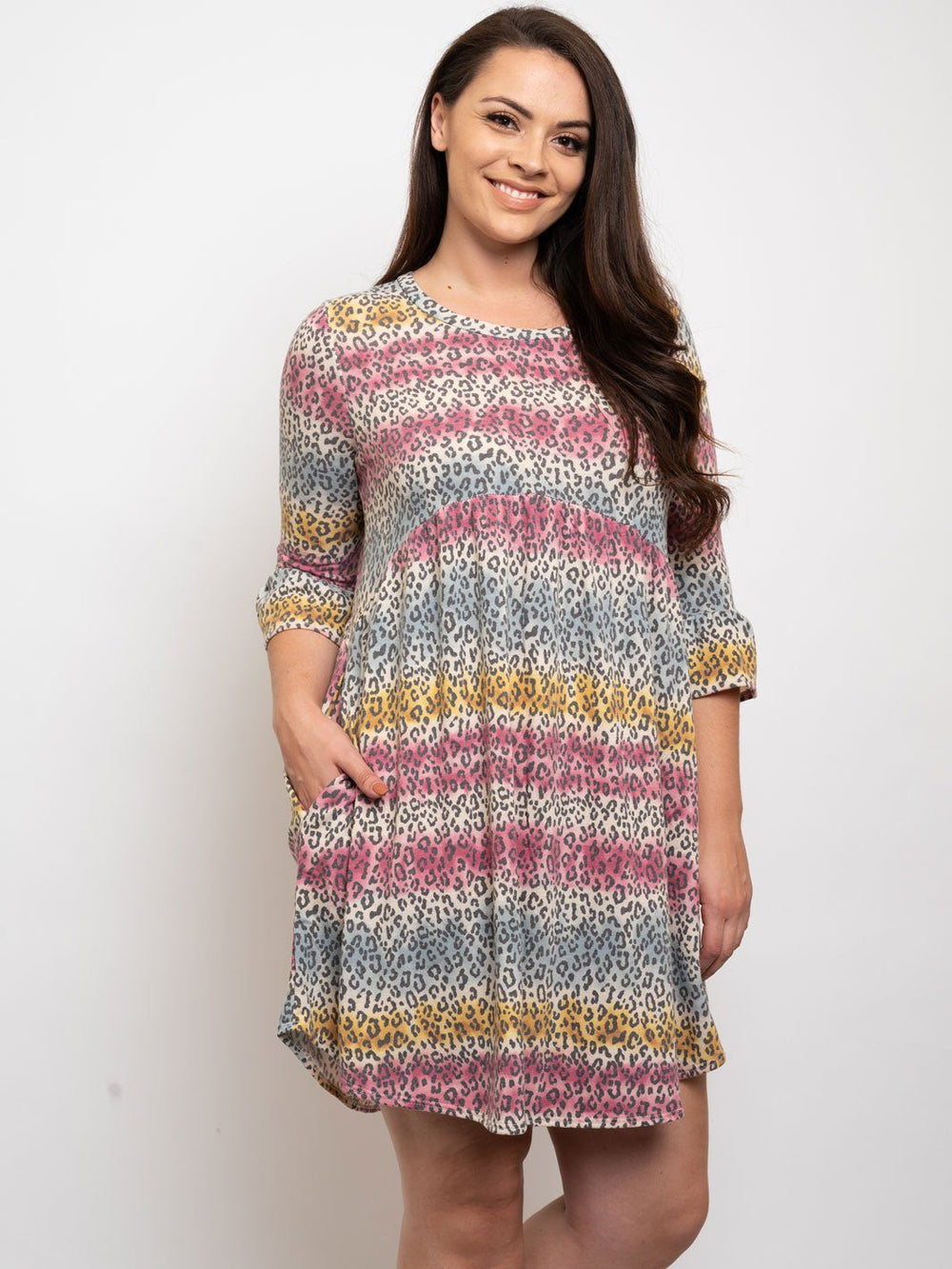 PLUS SIZE ANIMAL MULTI TUNIC DRESS