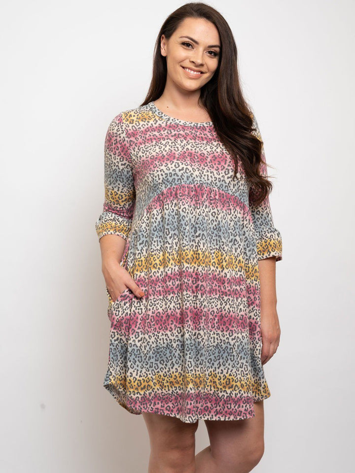 PLUS SIZE ANIMAL MULTI TUNIC DRESS