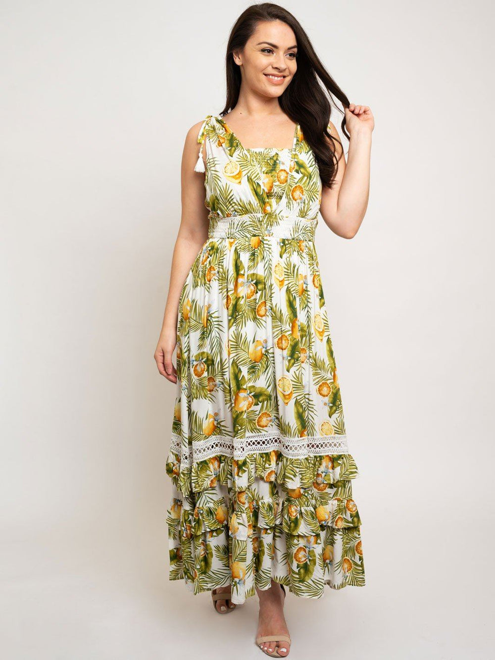 PLUS SIZE FLORAL SLEEVELESS MAXI DRESS