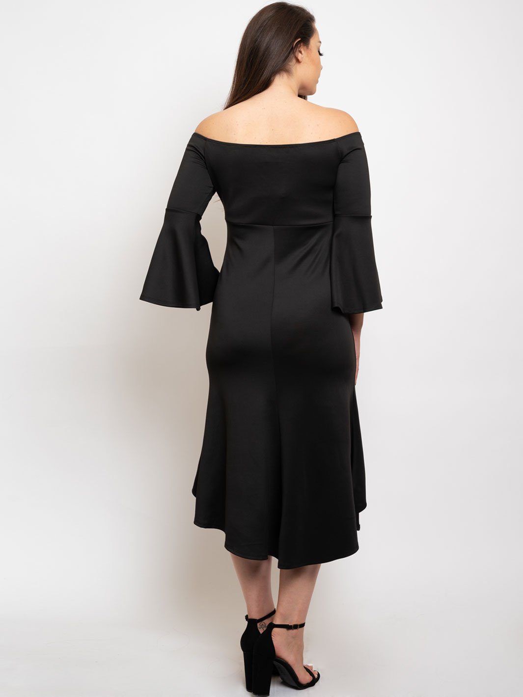 PLUS SIZE FRONT LACE UO BELL SLEEVE MERMAID BOTTOM DRESS