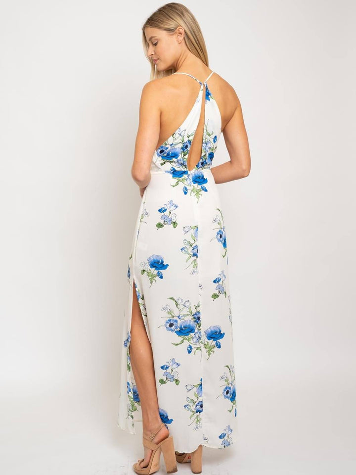 WOMEN'S WHITE FLORAL MAXI DRESS