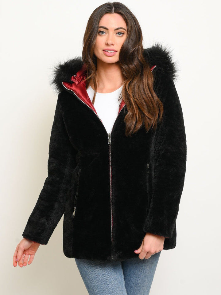 WOMEN'S MID-LENGTH HOODED QUILTED COAT