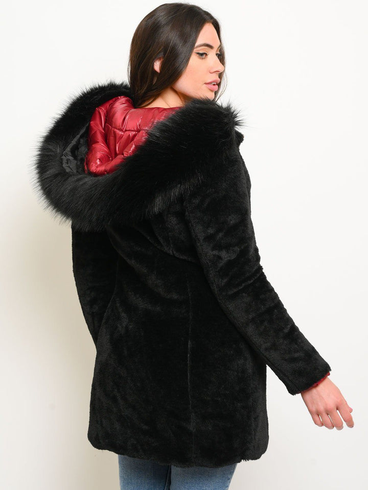 WOMEN'S MID-LENGTH HOODED QUILTED COAT