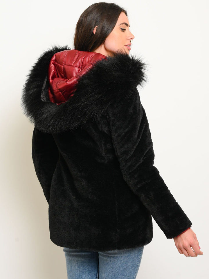 WOMEN'S LONG QUILTED REVERSIBLE COAT