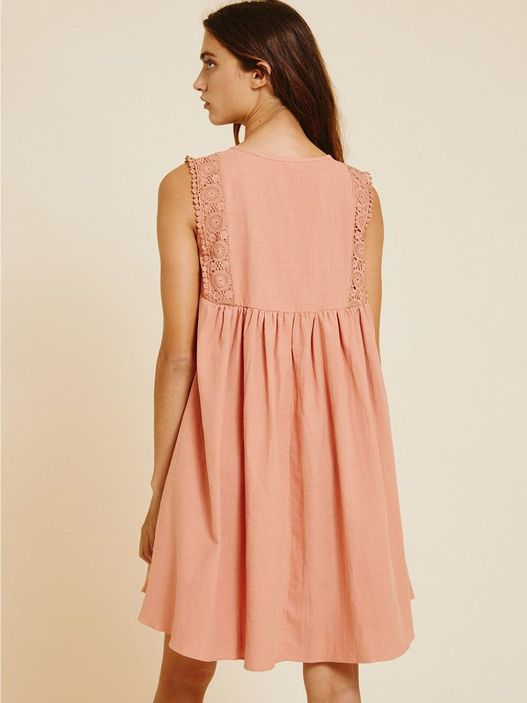 WOMEN'S SLEEVELESS LACE UP FRONT TUNIC MINI DRESS