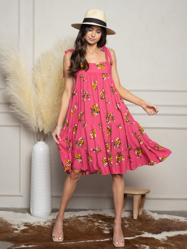 WOMEN'S SLEEVELESS TUNIC FLORAL DRESS