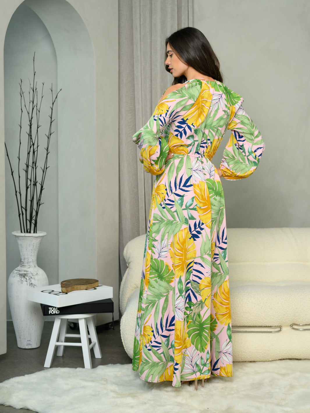 WOMEN'S LONG SLEEVE V-NECK FLORAL ROMPER