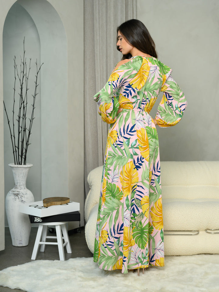 WOMEN'S LONG SLEEVE V-NECK FLORAL ROMPER