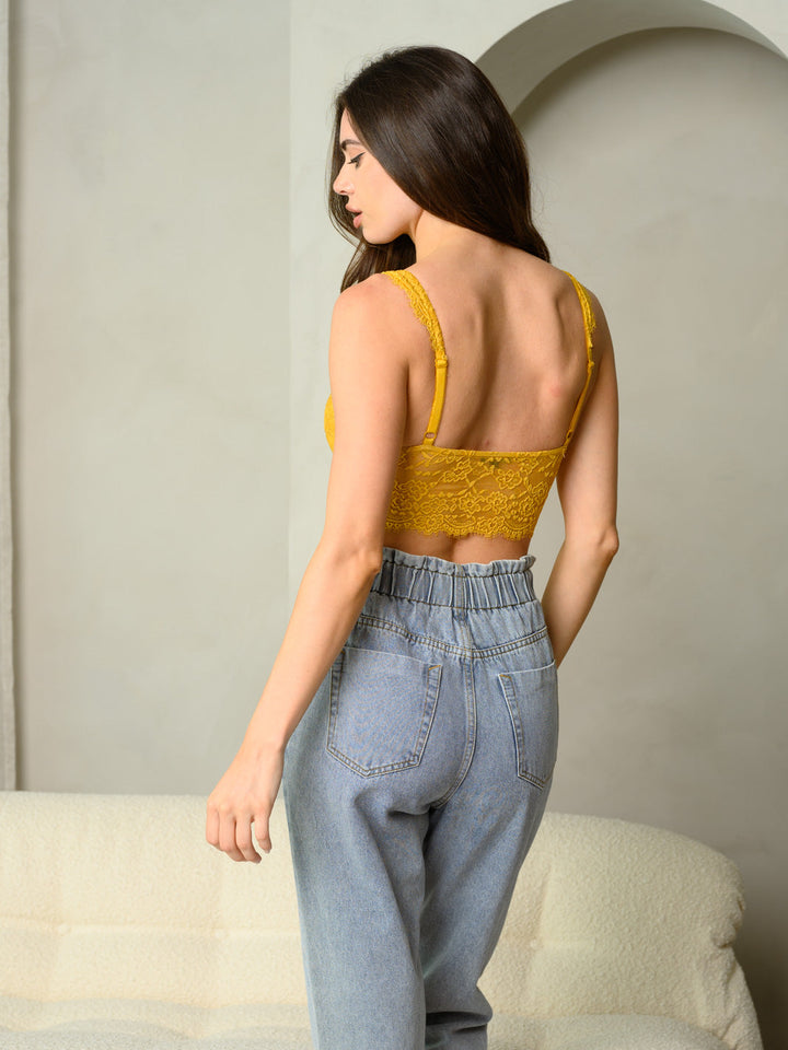 WOMEN'S SLEEVELESS V-NECK LACE BRALETTES