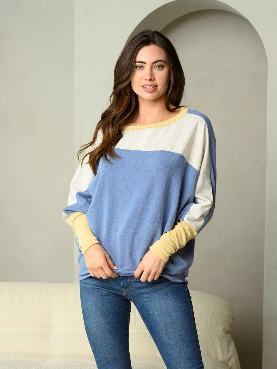 WOMEN'S LONG SLEEVE COLORBLOCK TUNIC TOP – Wholesalefashiontrends.com