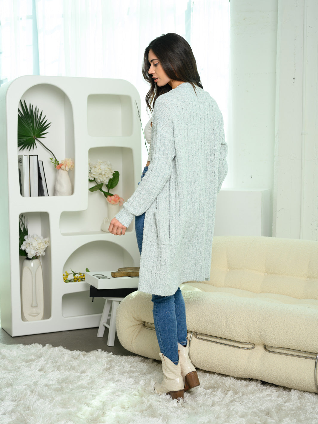 WOMEN'S LONG SLEEVE BUTTON UP CARDIGAN