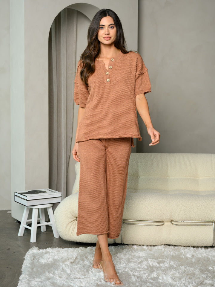 WOMEN'S 2PC. TOP & CROP PANTS SET