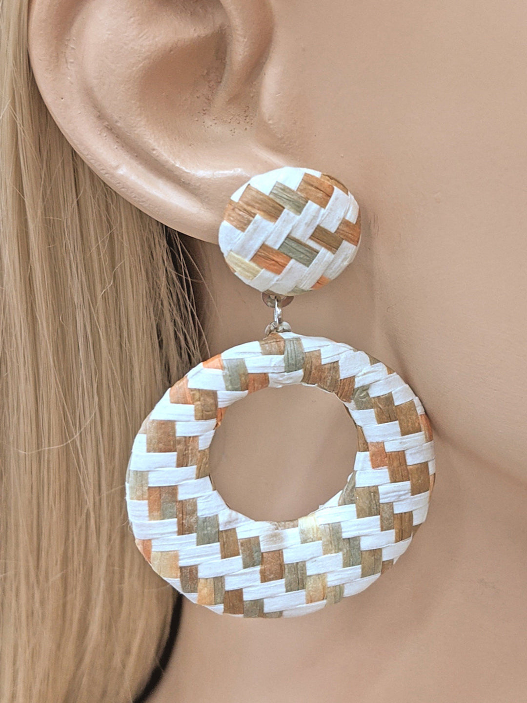 Urban Print Raffia Fashion Earring